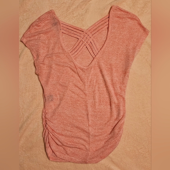 INSPIRED HEARTS small pink criss cross back tee - Picture 2 of 3
